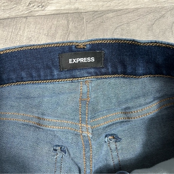 Express Women's Dark Wash Skinny Mid-Rise Denim Jeans - Picture 4 of 7